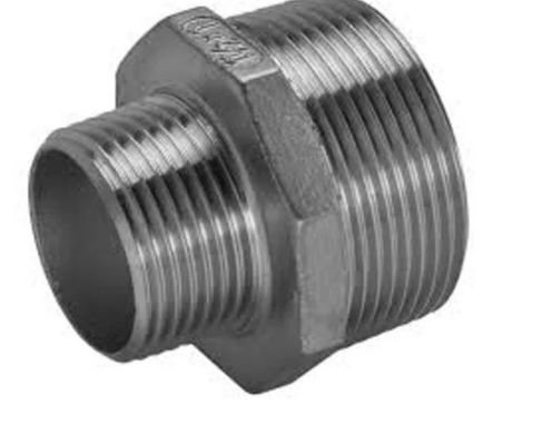 304 316 एल थ्रेडेड स्टेनलेस स्टील पाइप फिटिंग पुरुष हेक्स निप्पल रेड्यूसर